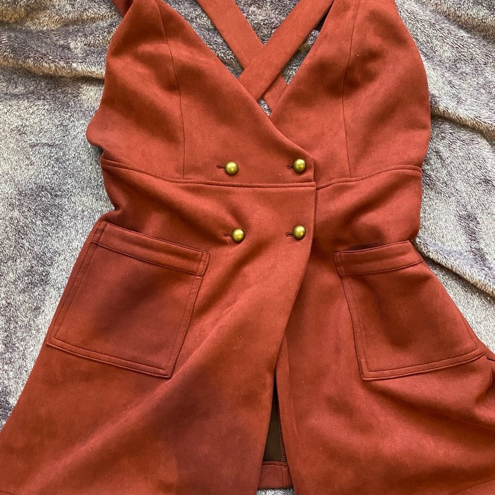 Forever 21 Red Velvet Criss-Cross Dress